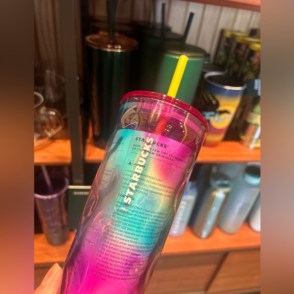 Starbucks Rainbow Mottled Rippled Texture Iridescent Glass Tumbler Cup 2024 NWT - Picture 15 of 16